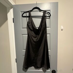 Short black silk dress